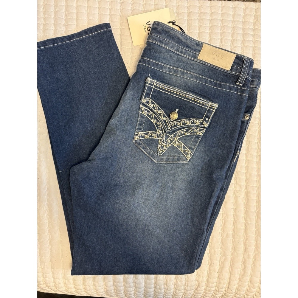 VGS‎ Embroidered Distressed Skinny Jeans With Bling, NWT, 16